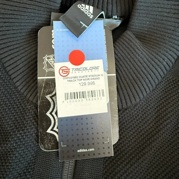 Adidas Black Ribbed Track Top - Picture 2 of 3